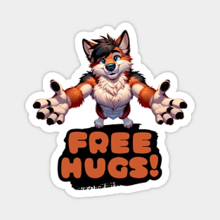 Free Hugs From A Furry Anthro Fox Magnet