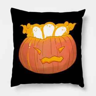 Pumpkin with cute kawaii ghosts Pillow