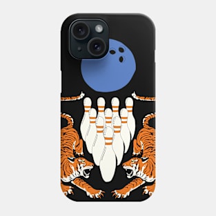 Tiger Bowling Ball Sports Team Jersey - Bowler Black Version Phone Case