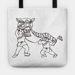 Lion Dance in chinese Tote