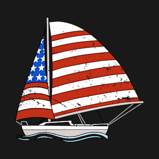 Sailing Gift Product Sailor Patriotic Sailboat Flag Tee T-Shirt