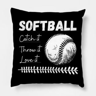 Softball Spirit: Catch, Throw, Love Pillow