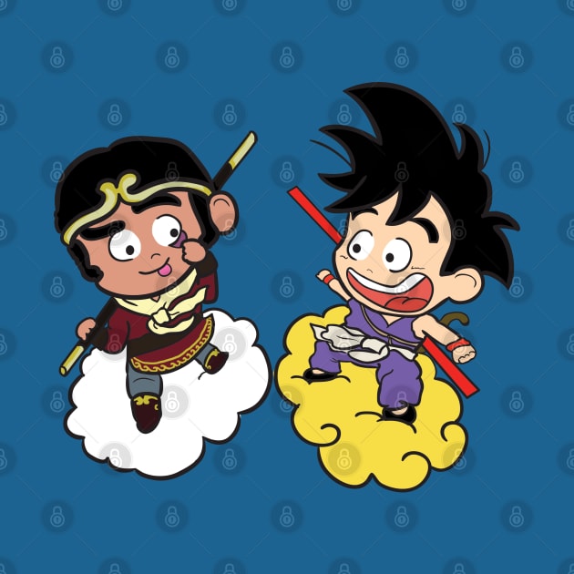 Monkey King meets Goku by GummiMonkey