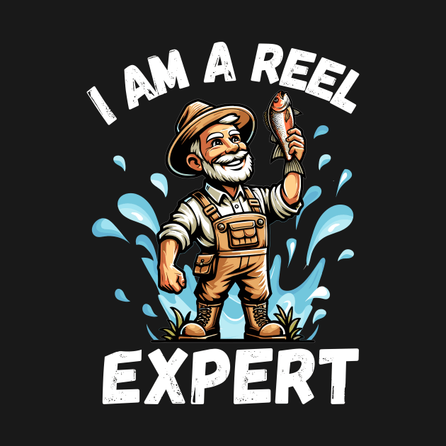 I Am A Reel Expert Fisherman Humor by DefineWear