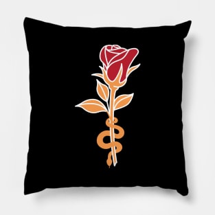 The red rose and snake Pillow