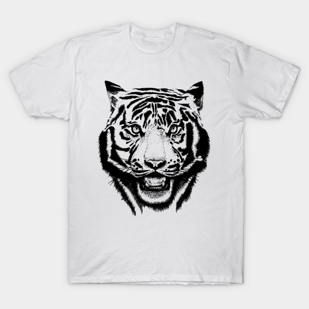 Snarling Tiger Face - Tiger Face - T-Shirt