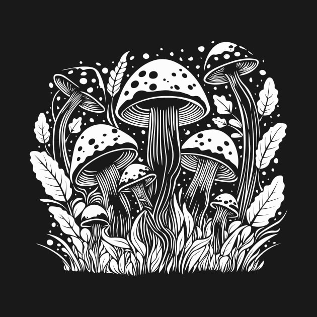 Magic Mushrooms White by ananastya