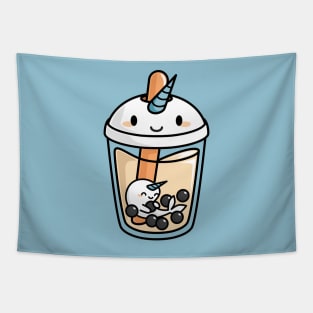 Cute Boba Tea Narwhal - Bubble Tea Tapestry