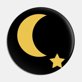 Crescent Moon and Star Pin