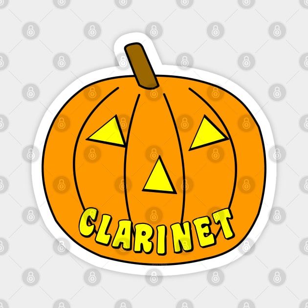 Clarinet Halloween Pumpkin Magnet by Barthol Graphics