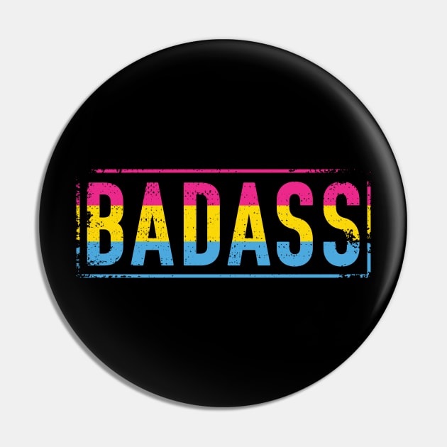 Pan Pride Badass Distressed Pansexual Pride Pin by mindeverykind