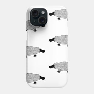 Platypuses pattern - 6 Platypuses - cute animal - black and white Phone Case