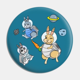 Space bunny astronauts Pin