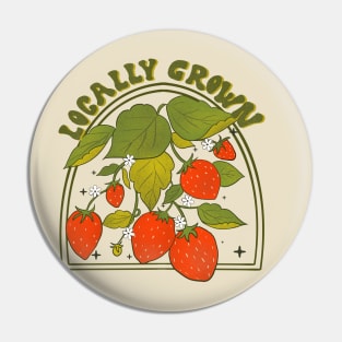 Retro Strawberry garden 70s 80s Vintage Blooms Pin