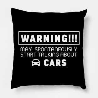 Warning, may spontaneously start talking about cars Pillow