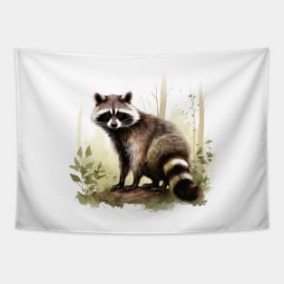 Cute Raccoon Lovers Tapestry