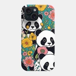 Pandas among the Flowers Phone Case