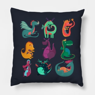 dragons cartoon collection Pillow