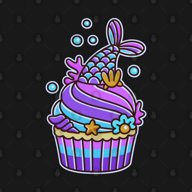 Mermaid Cupcake Shirt Design by JB Tee