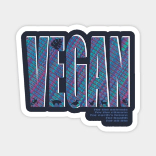 Vegan psychedelic lettering Magnet