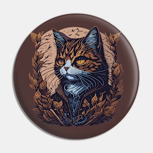 orange cat autumn Pin