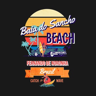 Baia Do Sancho Beach Brazil Vintage-Style T-Shirt