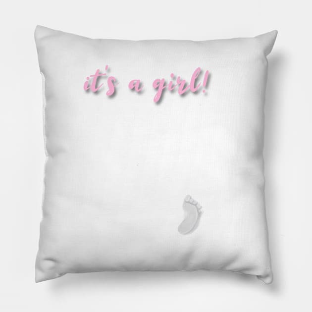 Baby girl footprints Pillow by Cterio