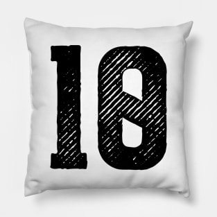 Rough Number 10 Pillow