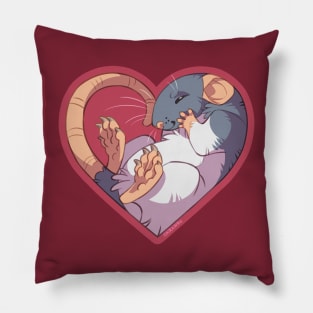 Heart Rat: Hooded Blue Pillow