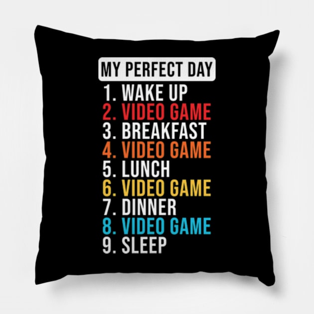 Eat Sleep Video Game Repeat Pillow by JaiStore