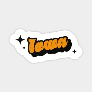 Iowa - Retro Classic Typography Style Magnet