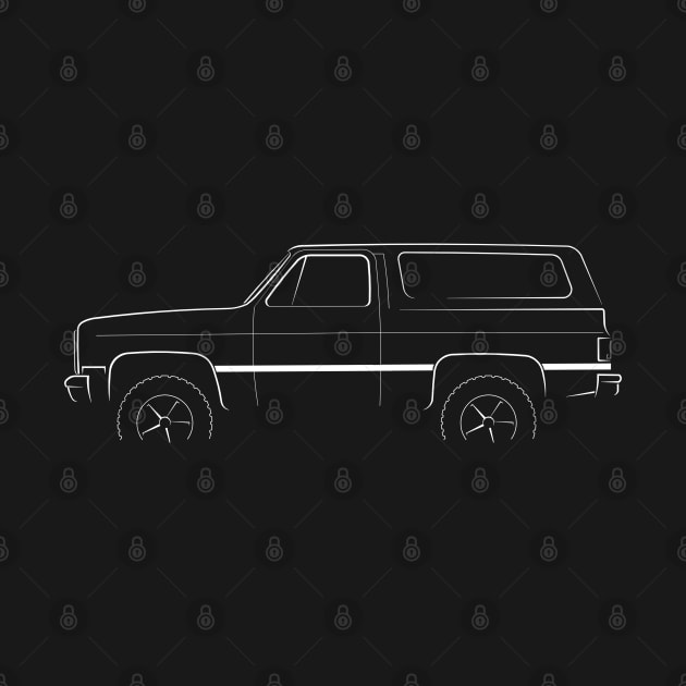 Chevy K5 Blazer (4x4) - profile stencil, white by mal_photography