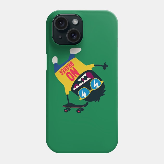 Crazy Skater Monster T-Shirt Phone Case Tee Totebag T-Shirt Phone Case by mertkaratay