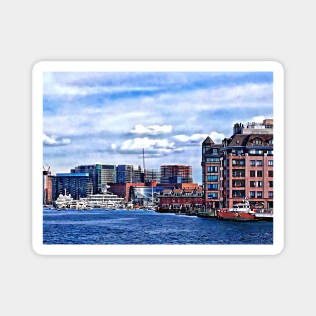 Boston MA - Fire Boat Docked in Boston Inner Harbor Magnet by SusanSavad