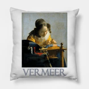 The Lacemaker (1670) by Johannes Vermeer Pillow