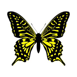 Butterfly, black and yellow T-Shirt