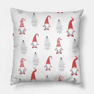 Cute christmas gnomes with tree Pillow