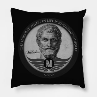 Philosophy Session: Milethus BW Pillow