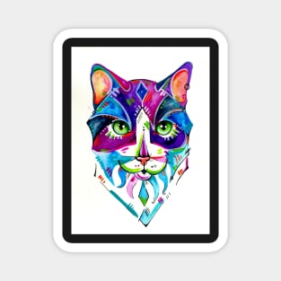 Abstract Cat Magnet