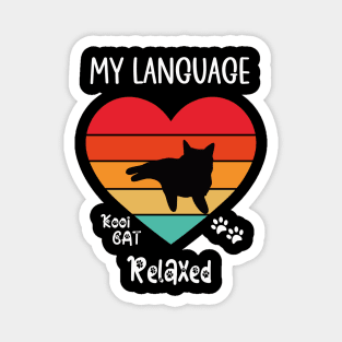 My Language Relaxed Cat Magnet