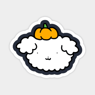 Pumpkin Fluffy Dog Face Magnet