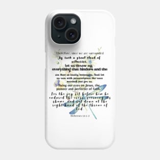 Hebrews 12:1-2 Famous Bible Verse. Phone Case