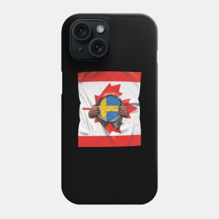 Sweden Flag Canadian Flag Ripped - Gift for Swede From Sweden Phone Case