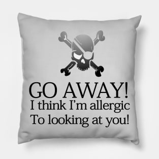 Go Away Skull and Crossbones Pillow