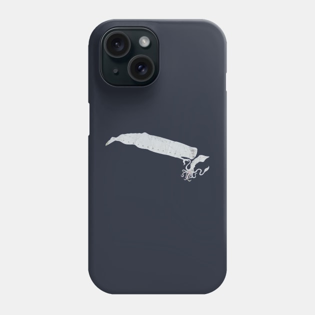 Sperm Whale battling giant squid cut from 1915 Caribbean Sea Phone Case by tsd-fashion