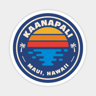 Retro Kaanapali Beach Maui Hawaii Vintage Beach Surf Emblem Magnet