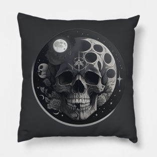 Moon skull with stars Pillow