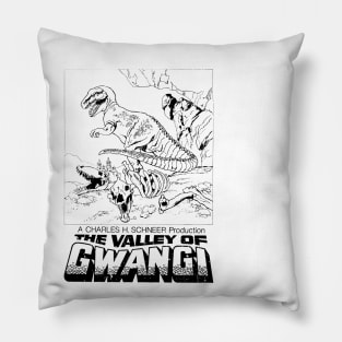 The Valley of the Gwangi (Coloring Book Style) Pillow