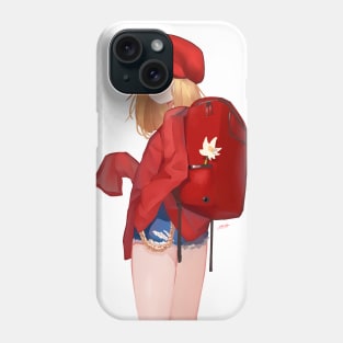 Red Backpack Girl Phone Case