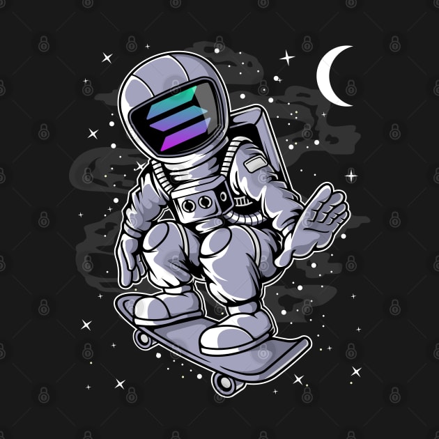 Astronaut Skate Solana SOL Coin To The Moon Crypto Token Cryptocurrency Blockchain Wallet Birthday Gift For Men Women Kids by Thingking About